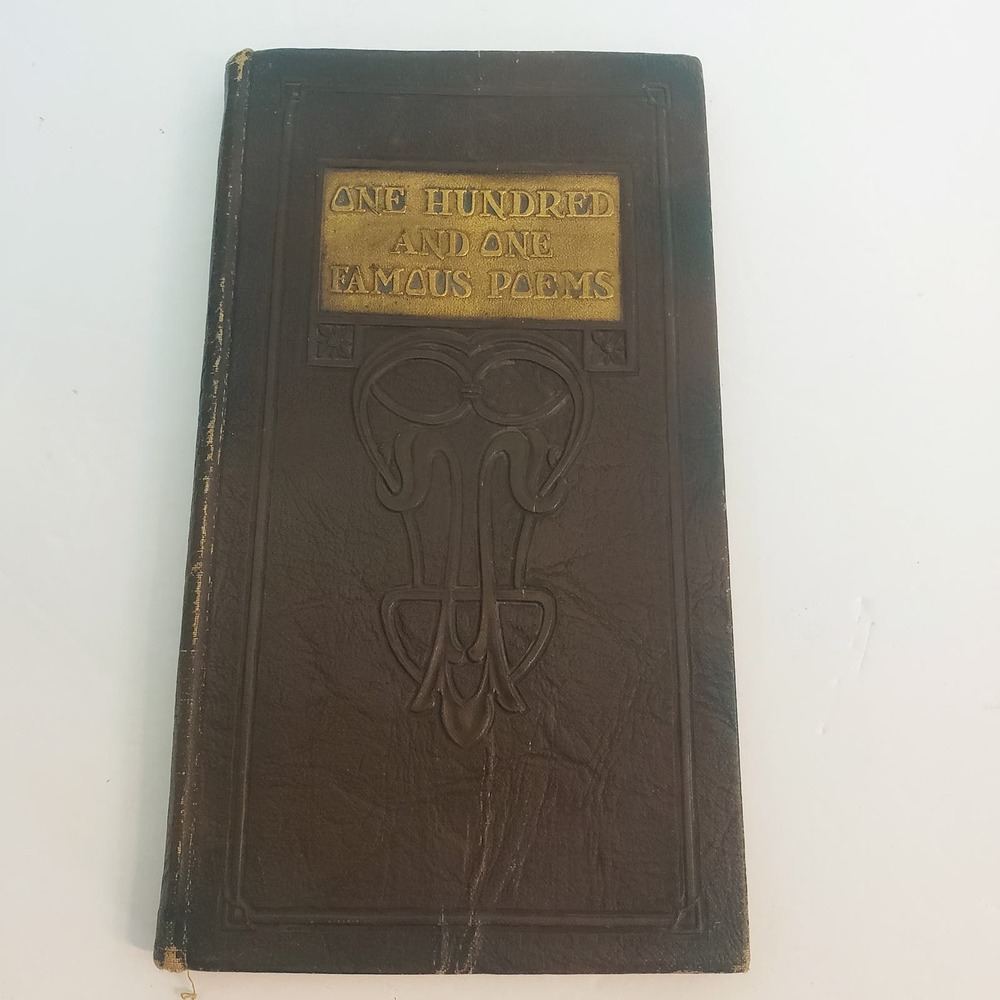 1928 Leatherbound One Hundred and One Famous Poems with Prose Supplement